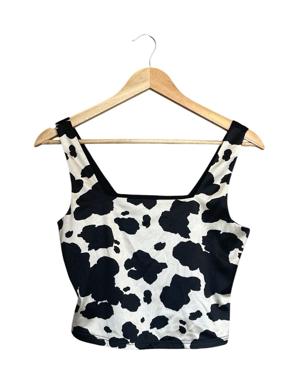Altar'd State Black & White Cow-Print Top